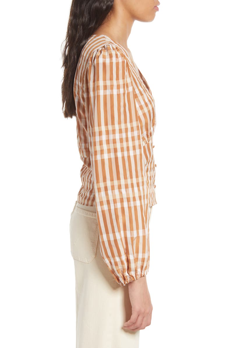 & Other Stories Print V-Neck Empire Waist Blouse, Alternate, color, 