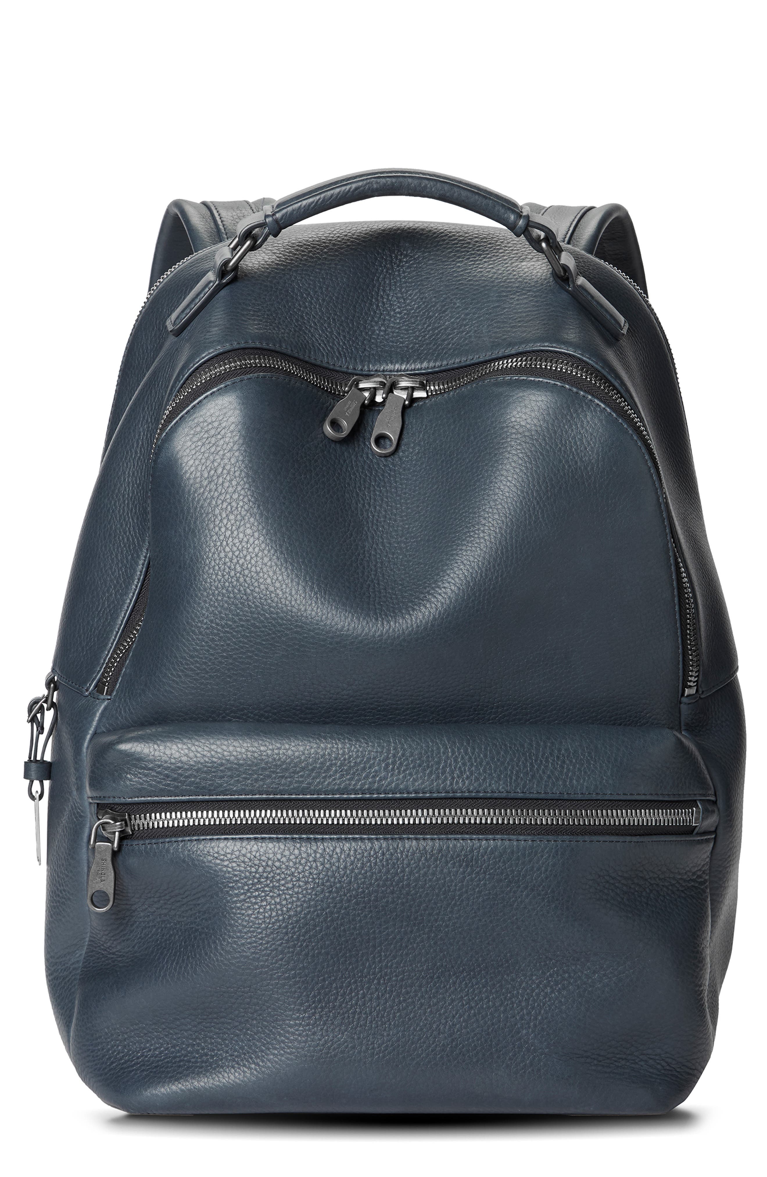 Shinola Runwell Pebbled Leather Backpack, Main, color, 