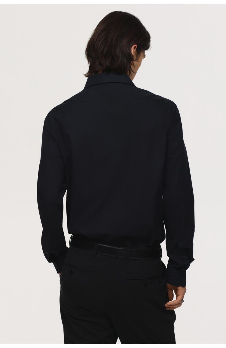 H&M Slim Fit Cotton Shirt, Alternate, color, Black