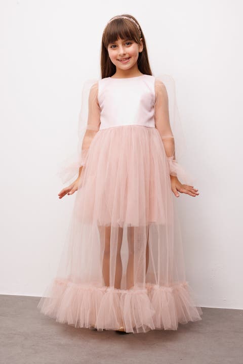 Harriet Girls’ Glitter Tulle Maxi Dress