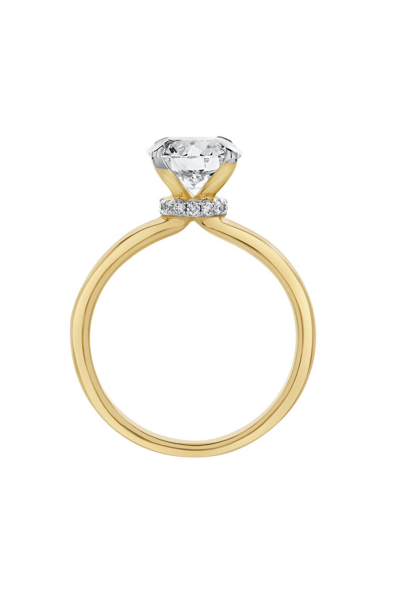 Liora 14K Gold Round Lab Grown Diamond Hidden Halo Ring - 1.98 Ct, Alternate, color, 14K Yellow Gold