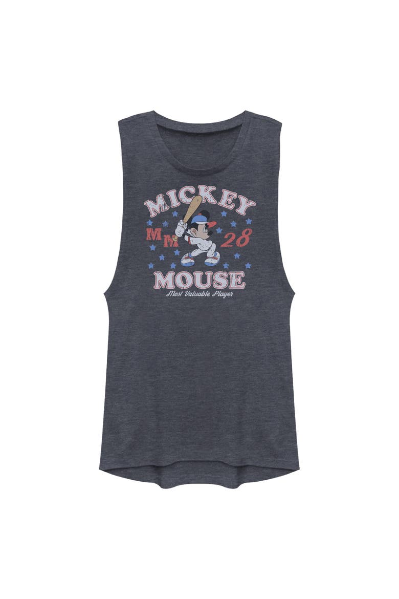 Junior's Most Valuable Baseball Player Festival Muscle Graphic T-Shirt, Main, color, Antique Denim