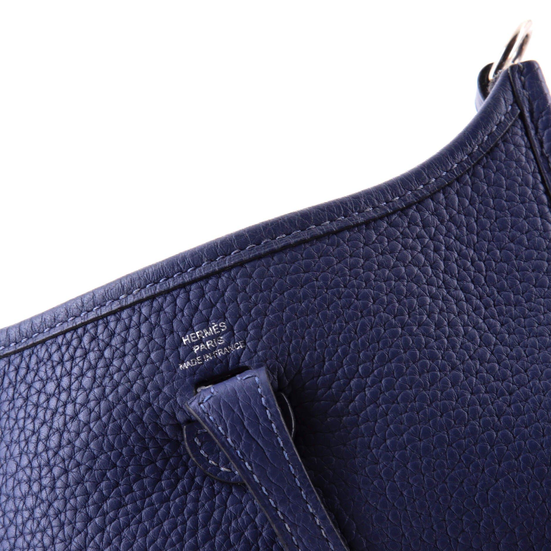 Pre-Owned Hermes Evelyne Bag Gen III Clemence TPM, Alternate, color, Bleu Brighton