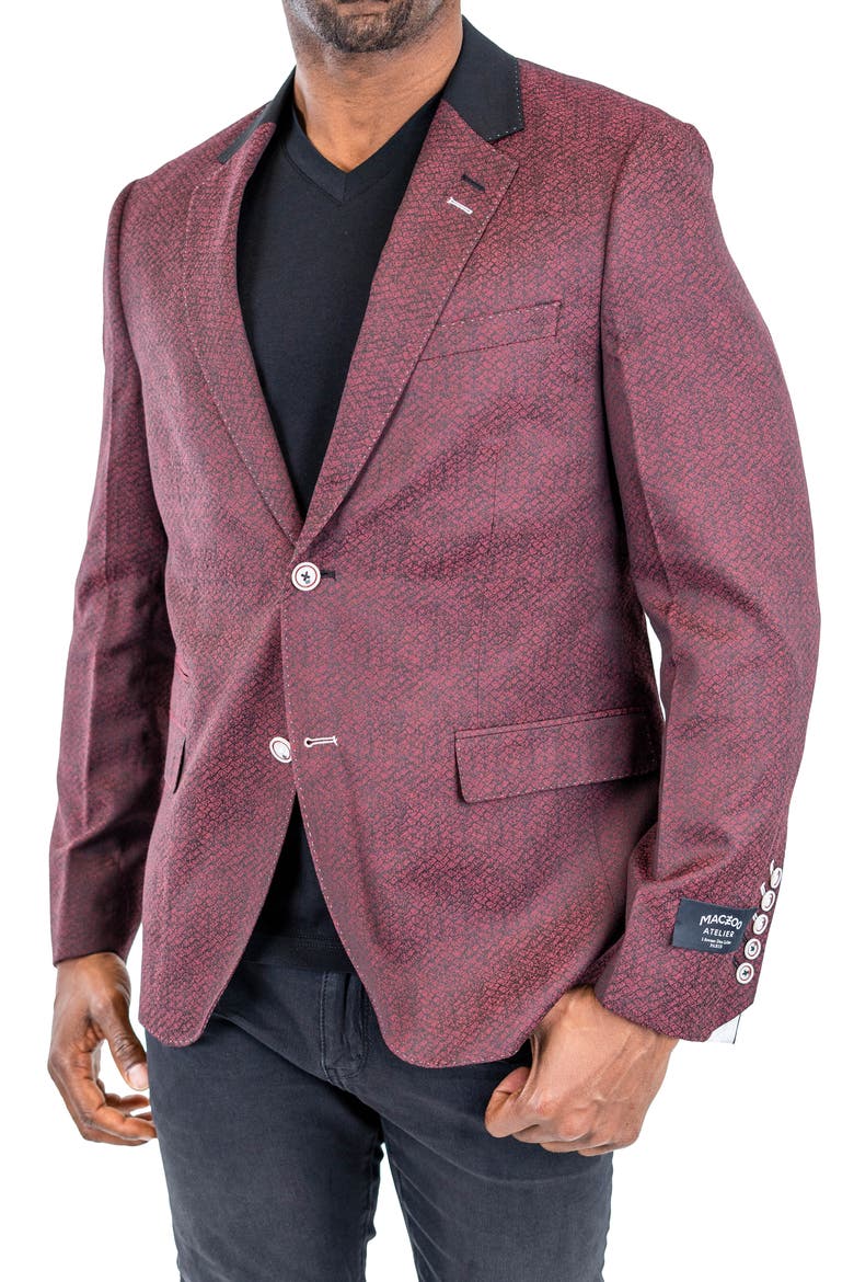 Socrate Evo Huli Snakeskin Print Sport Coat, Alternate, color, RED