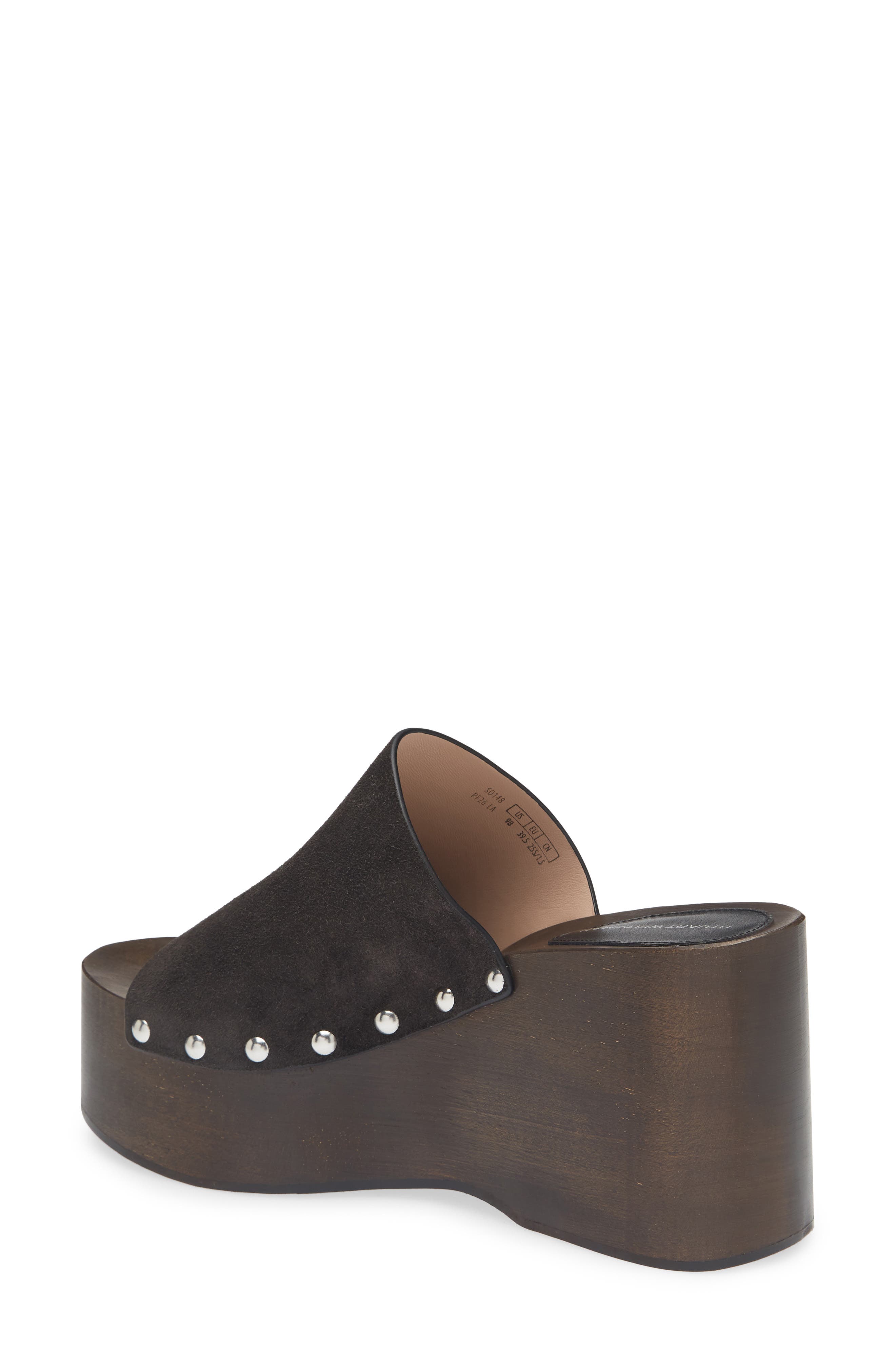 Stuart Weitzman <p>Kate Studded Wedge Platform Slide Sandal (Women)</p>, Alternate, color, Shadow