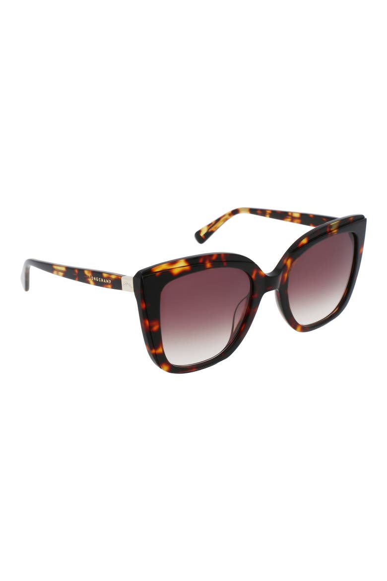 Le Pliage 53mm Gradient Rectangular Sunglasses, Alternate, color, DARK HAVANA