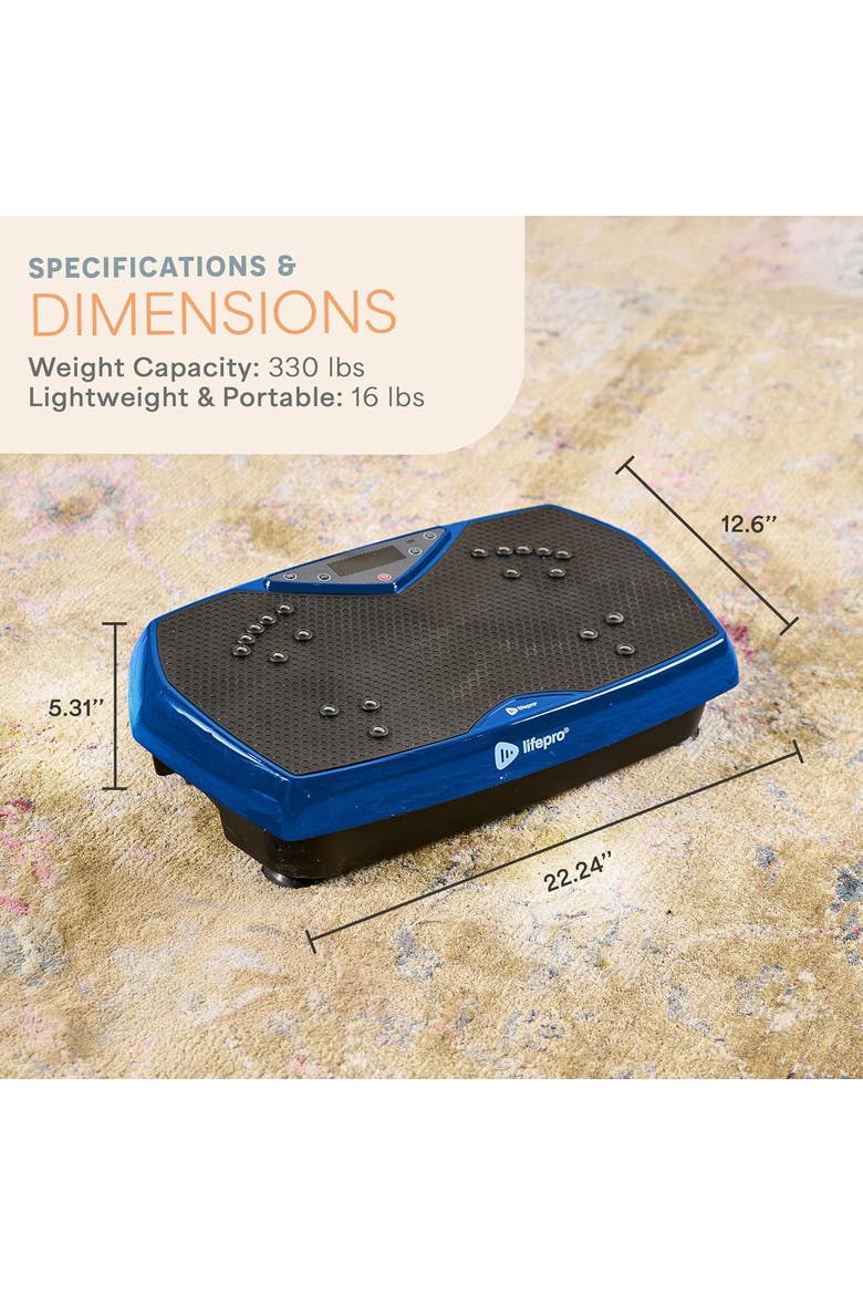 HexaPlate Lite Vibration Plate Exercise Machine Full Body Recovery and Muscle Toning, Alternate, color, Blue