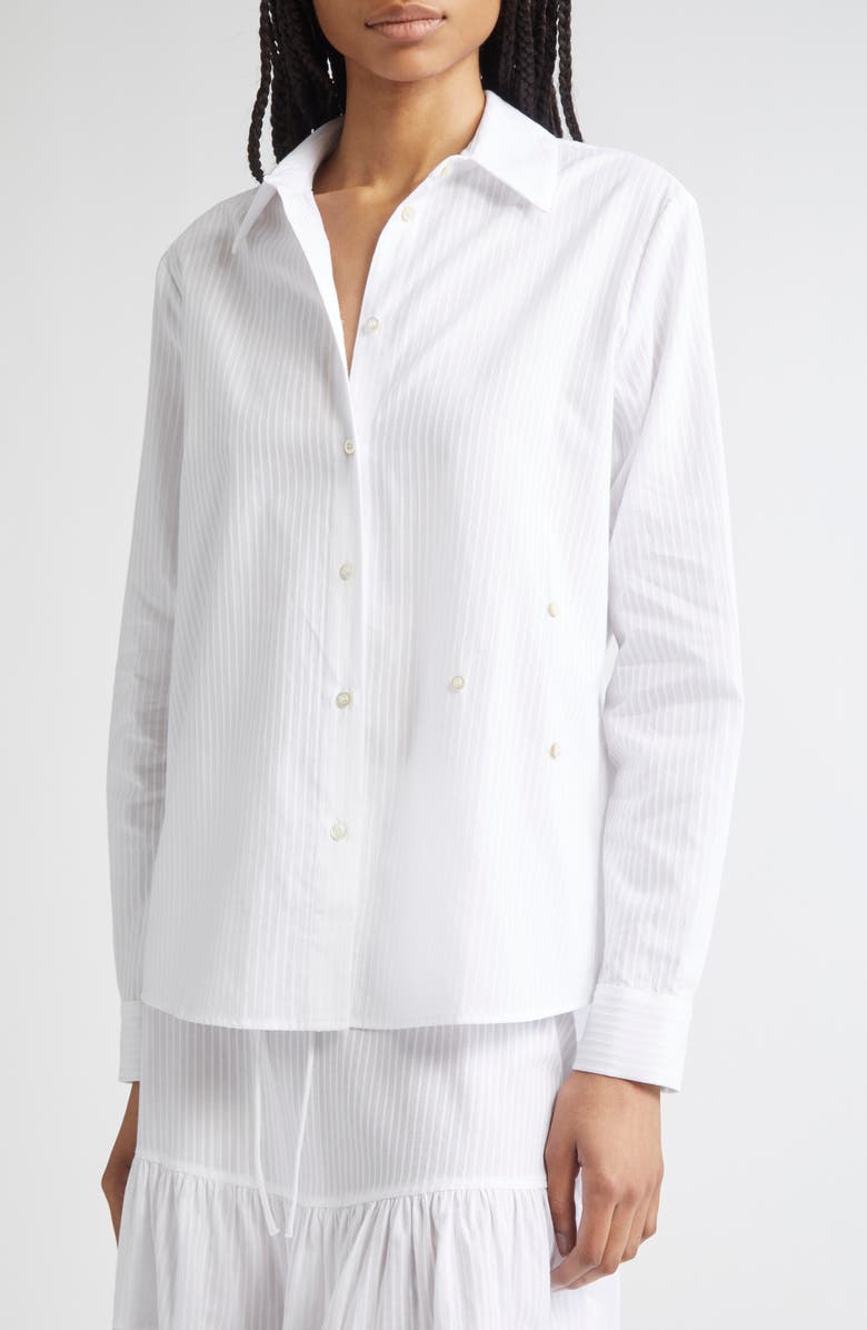 Paloma Wool Donald Stripe Button-Up Shirt, Alternate, color, White