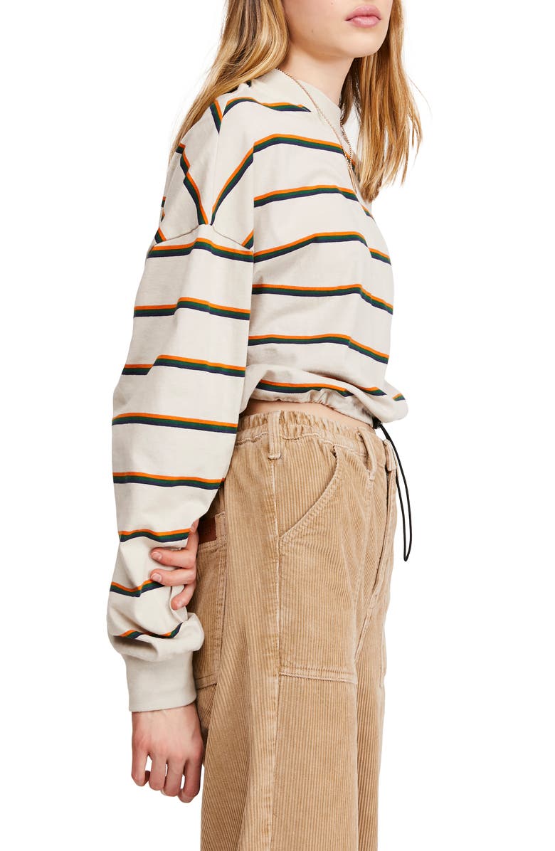BDG Urban Outfitters Cinch Hem Stripe Sweatshirt, Alternate, color,