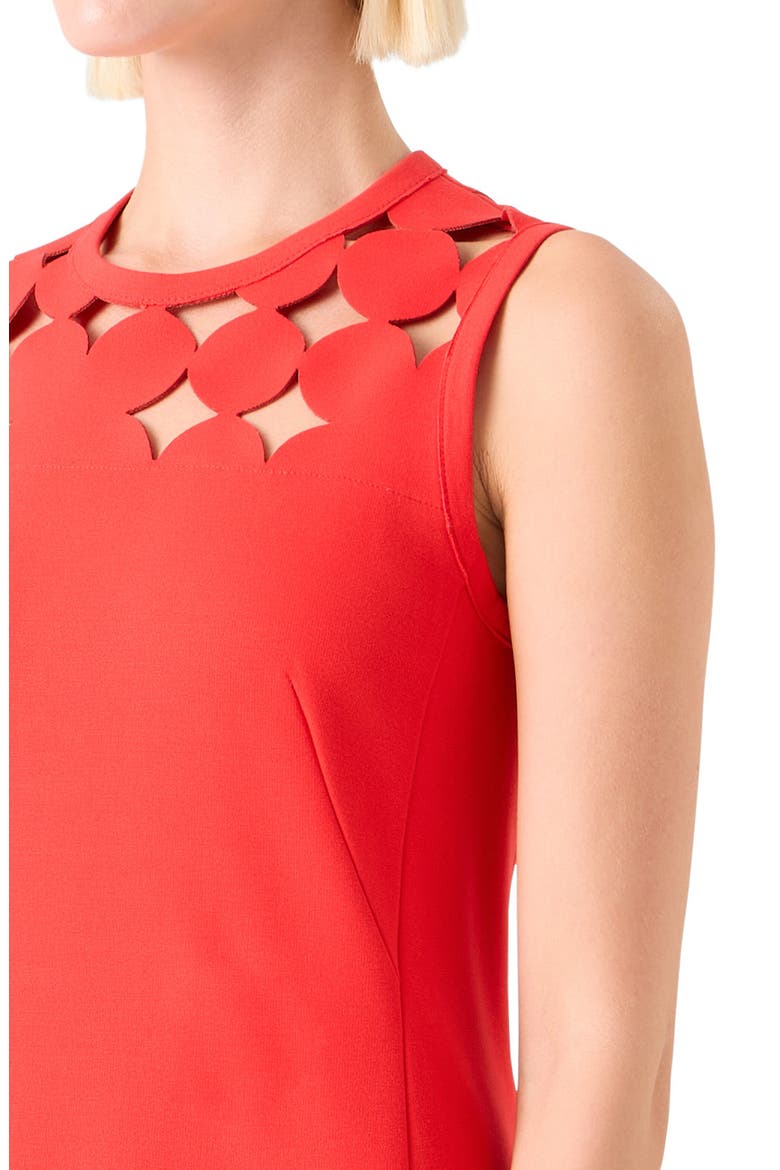 Dot Cutout Sleeveless Shift Dress, Alternate, color, BRIGHT RED