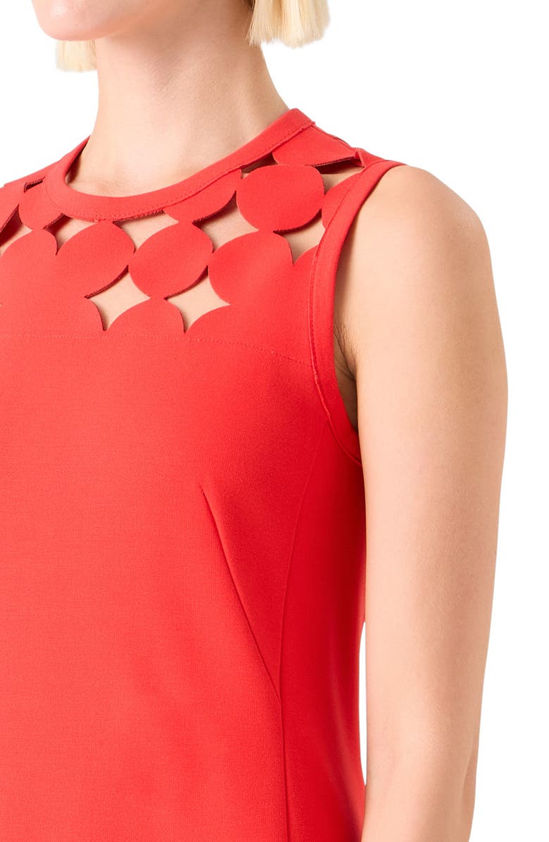 Akris punto Dot Cutout Sleeveless Shift Dress, Alternate, color, Bright Red