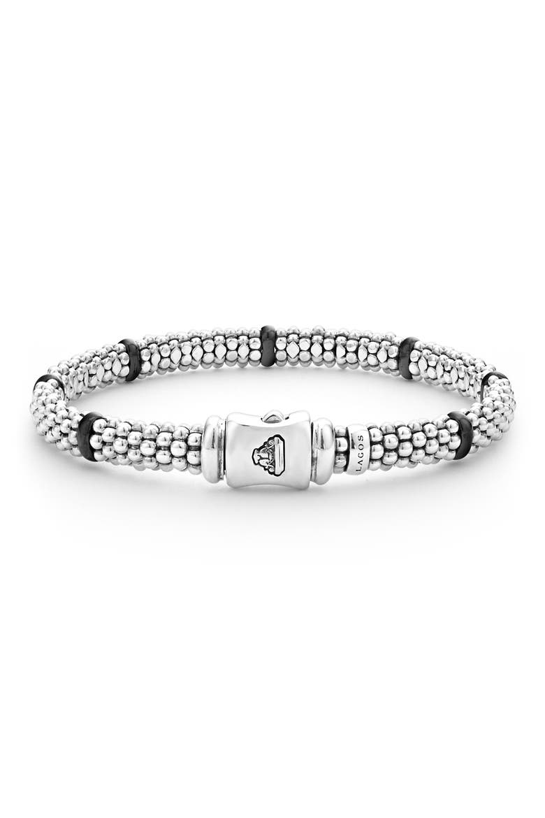 Black Caviar Ceramic Station Bracelet, Alternate, color, BLACK