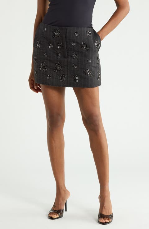 Blaire Sequined Striped Miniskirt