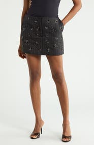Simkhai Blaire Sequined Striped Miniskirt