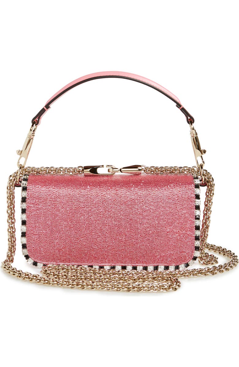 Valentino Garavani Small Locò Embellished Silk Shoulder Bag, Alternate, color,