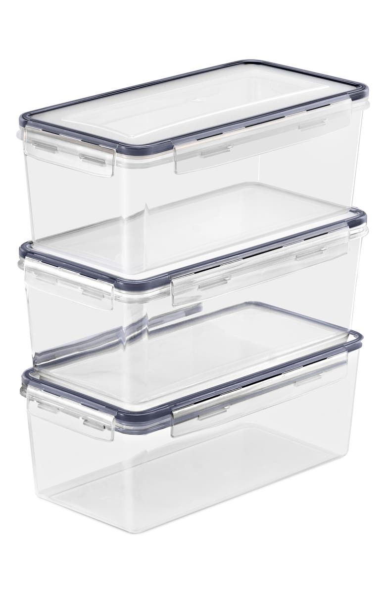 SORBUS 3-Pack 13.5 Cup Storage Containers with Lids, Main, color, Clear