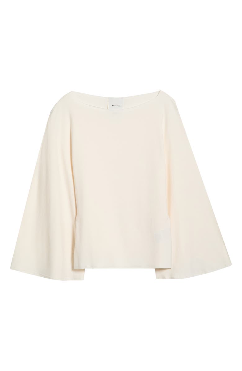 Reformation Avery Boatneck Knit Top, Main, color, Fior Di Latte