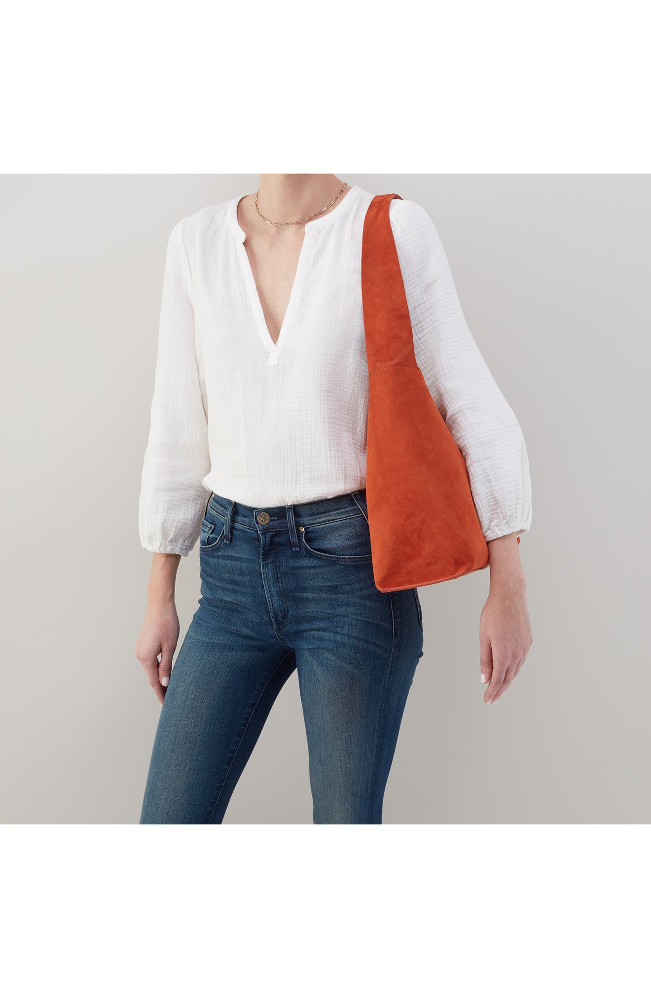 HOBO Large Joni Leather Shoulder Bag, Alternate, color, Cognac