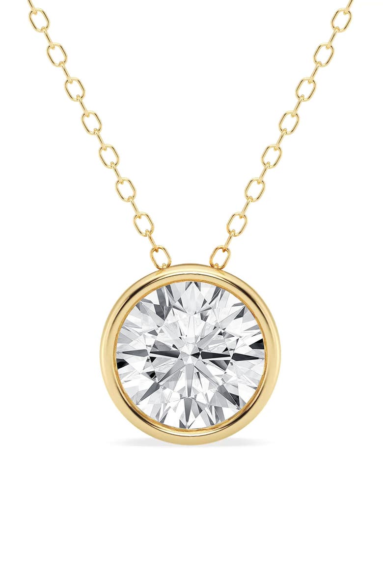 Badgley Mischka Collection 14K Gold Round Cut Lab-Created Diamond Pendant Necklace - 2.0ct, Main, color, 