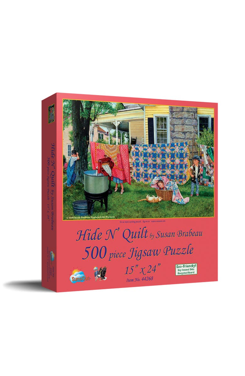 Sunsout Hide N Quilt 550 piece Jigsaw Puzzle for Adults, Main, color, Multicolor