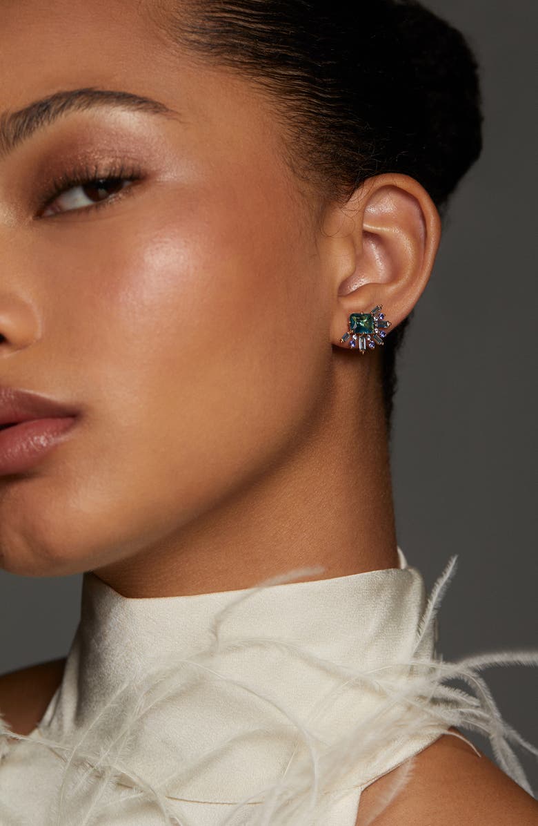 Nadri Stellar Halo Stud Earrings, Alternate, color,