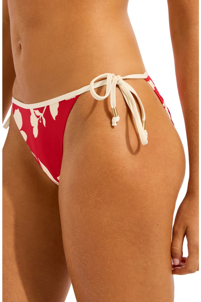 Hipster Side Tie Bikini Bottoms, Alternate, color, COSMO RED