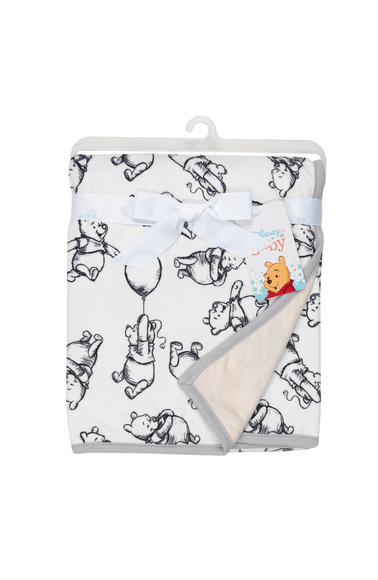 Lambs & Ivy Disney Baby WINNIE THE POOH Baby Blanket - Jersey/Minky, Alternate, color, White