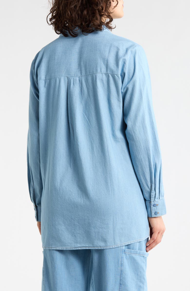 Eileen Fisher Classic Long Sleeve Organic Cotton Chambray Button-Up Shirt, Alternate, color, 