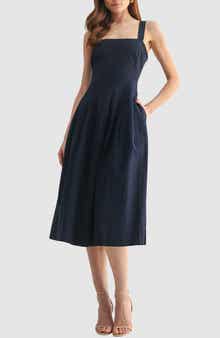 Mila Mae Pleated Cotton Midi Dress