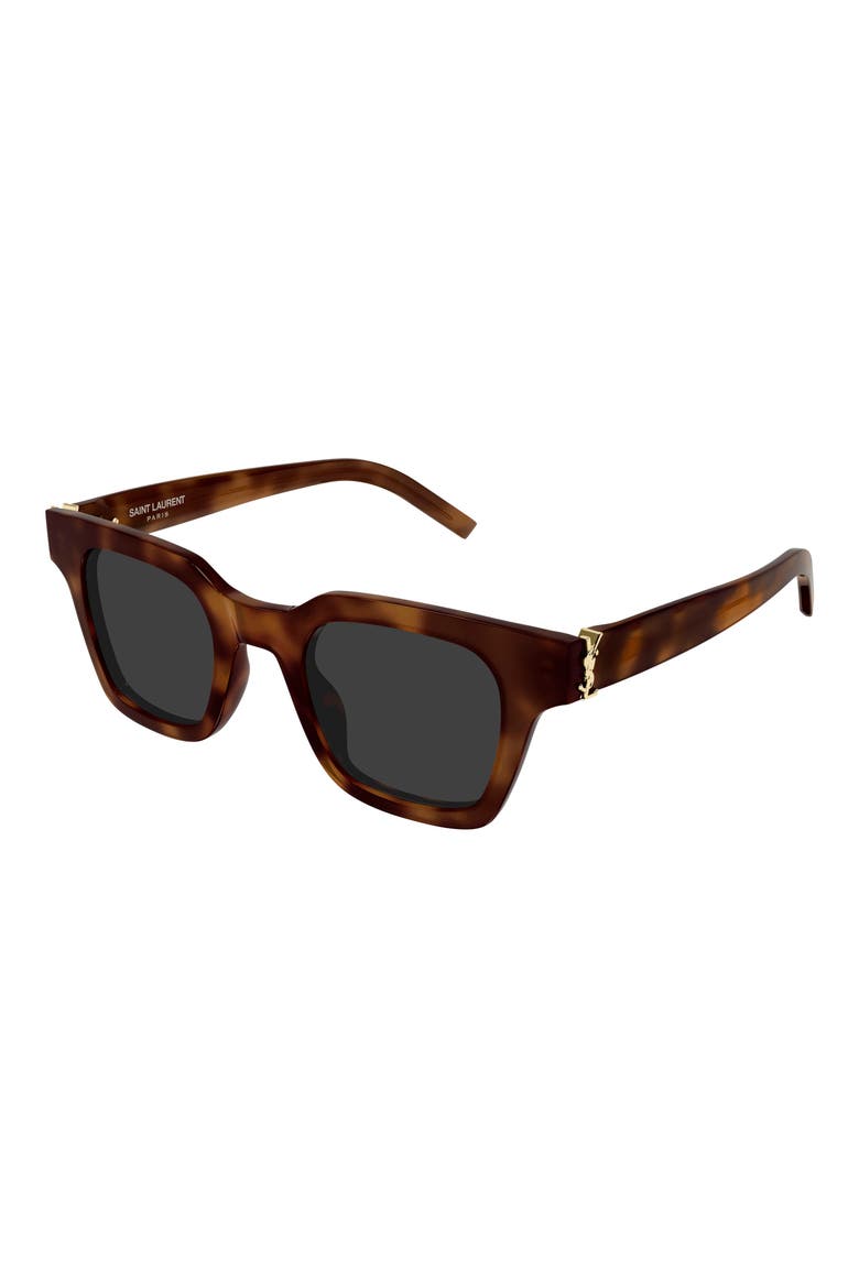 47mm Small Rectangular Sunglasses, Alternate, color, HAVANA