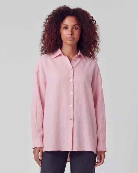 Womens Long Sleeve Linen Shirt