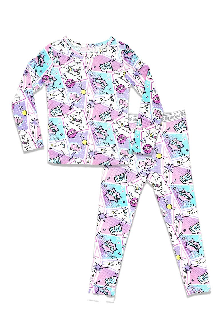 Kids' Comic Purple Set of 2 Piece Pajamas, Main, color, COMIC