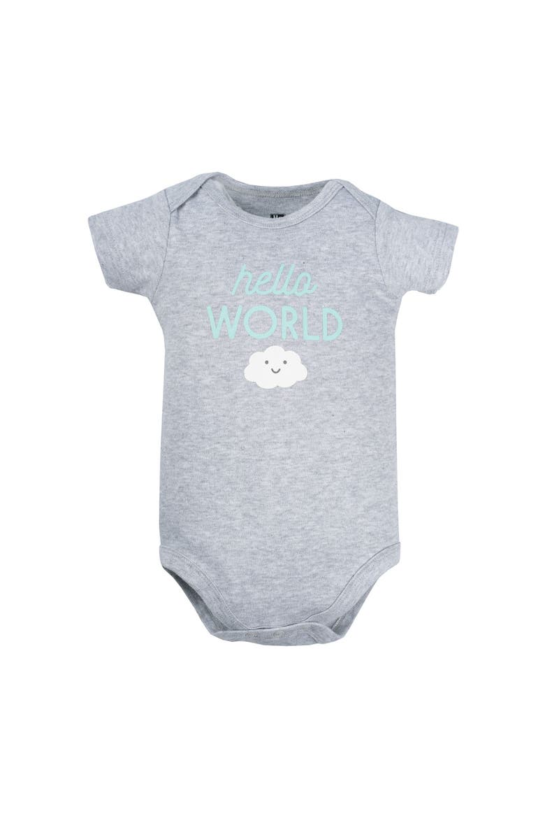 All-Season Cotton One-Piece Garment Set of 3, Alternate, color, Hello World Cloud