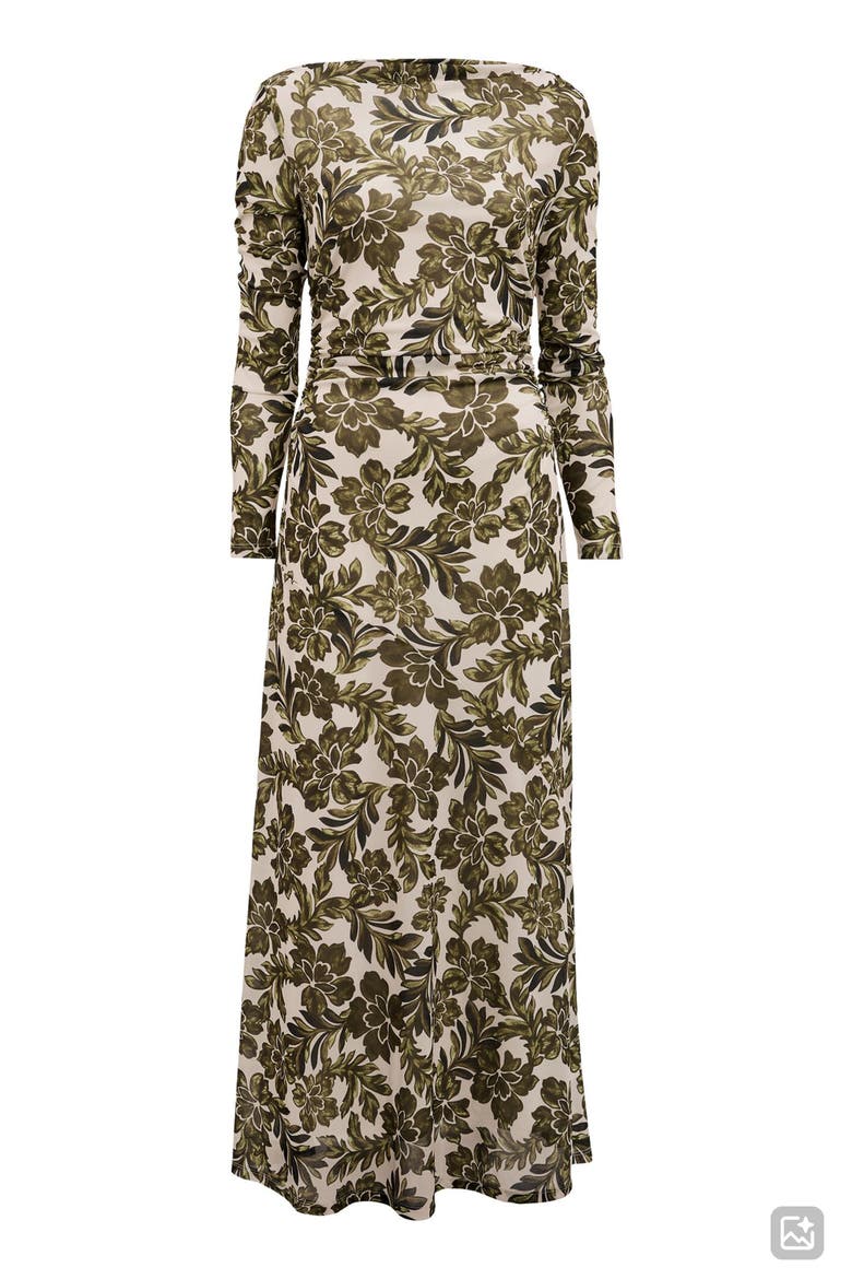Georgia Print Long Sleeve Maxi Dress, Alternate, color, DARK REI FLORAL