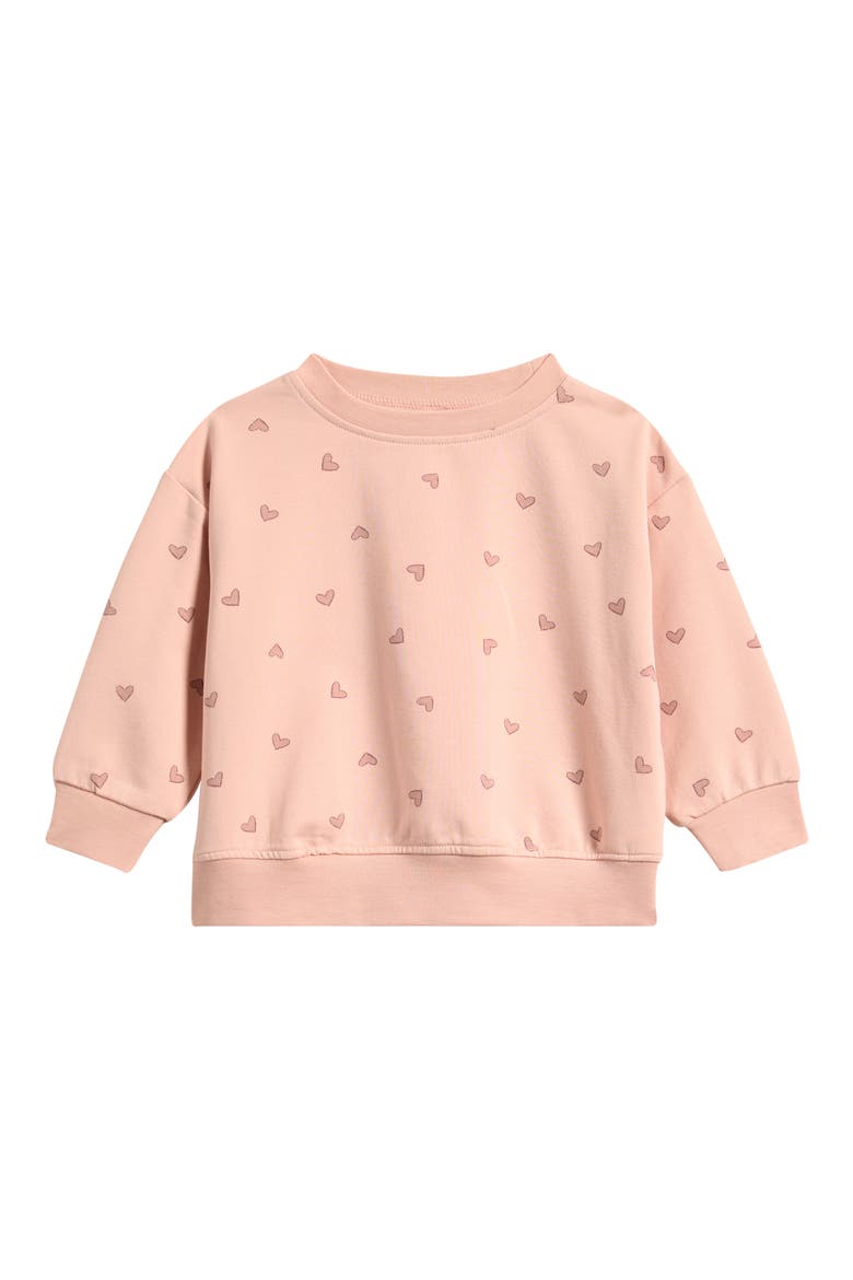 Kids' Relaxed Heart Sweatshirt, Main, color, DUSTY-ROSE