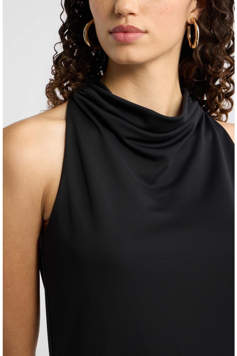 Draped Cowl Neck Halter Top, Alternate, color, BLACK