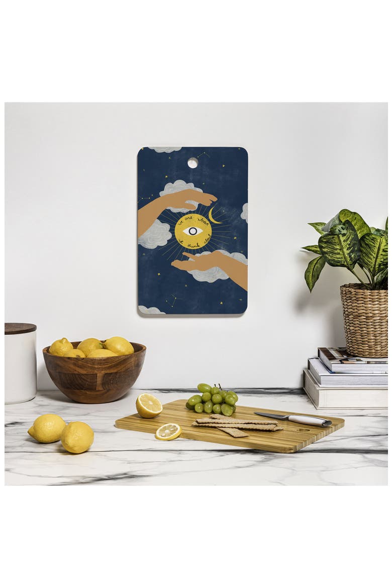 We Are What We Think About by Alja Horvat Cutting Board, Alternate, color, BLUE