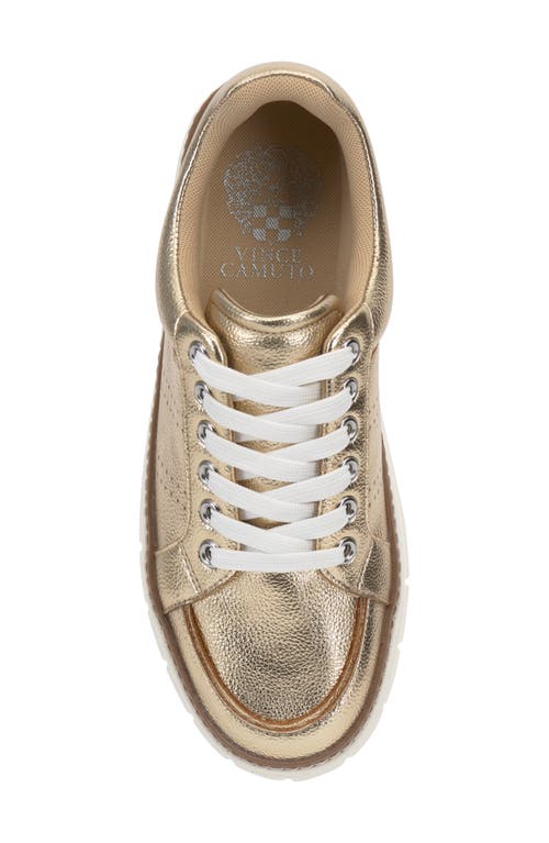 Shop Vince Camuto Randay Leather Platform Sneaker In Egyptian Gold