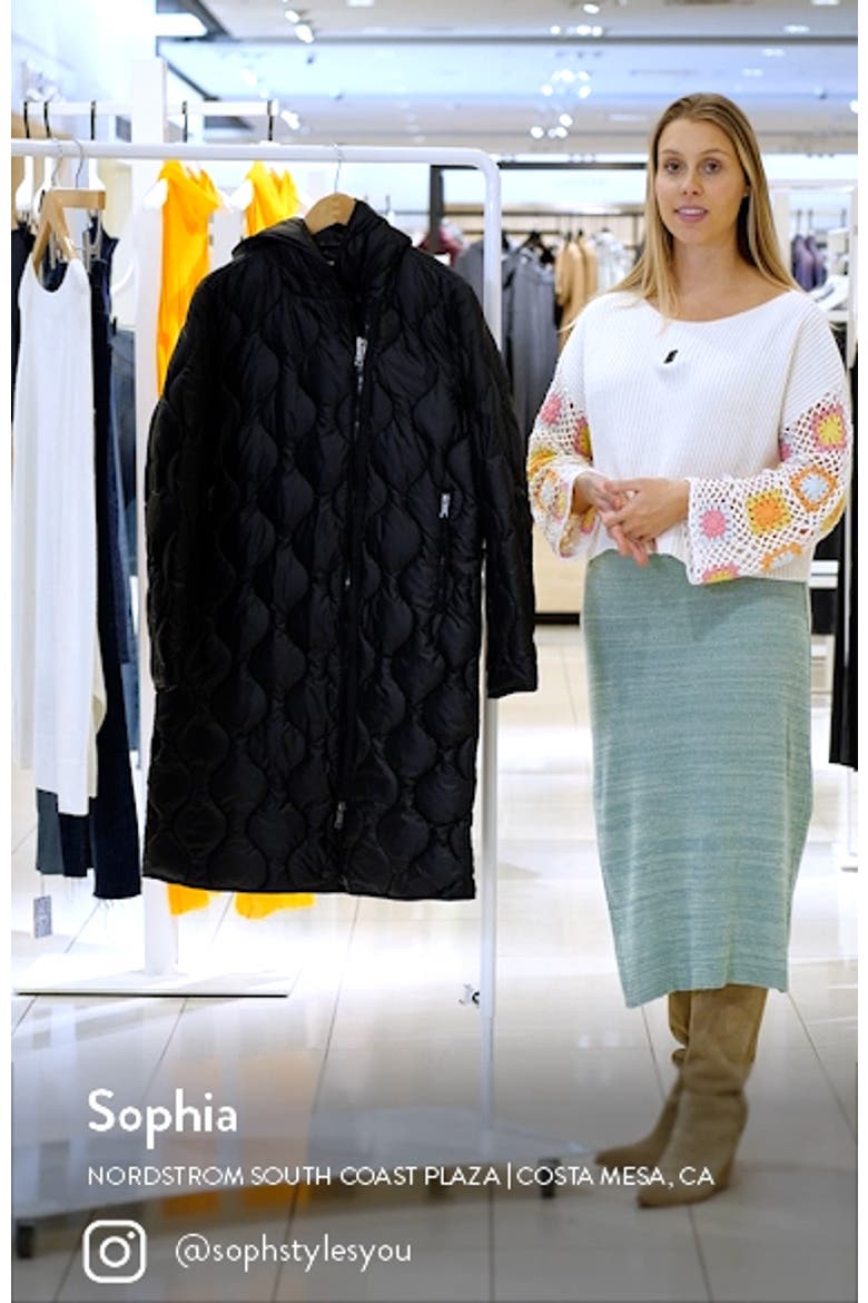 Oversize Hooded Water Repellent Quilted Coat video