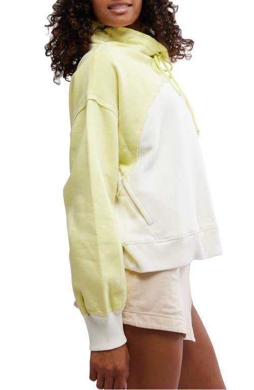 Shop Free People Homestretch Colorblock Tie Neck Sweatshirt In Sour Citrus Combo
