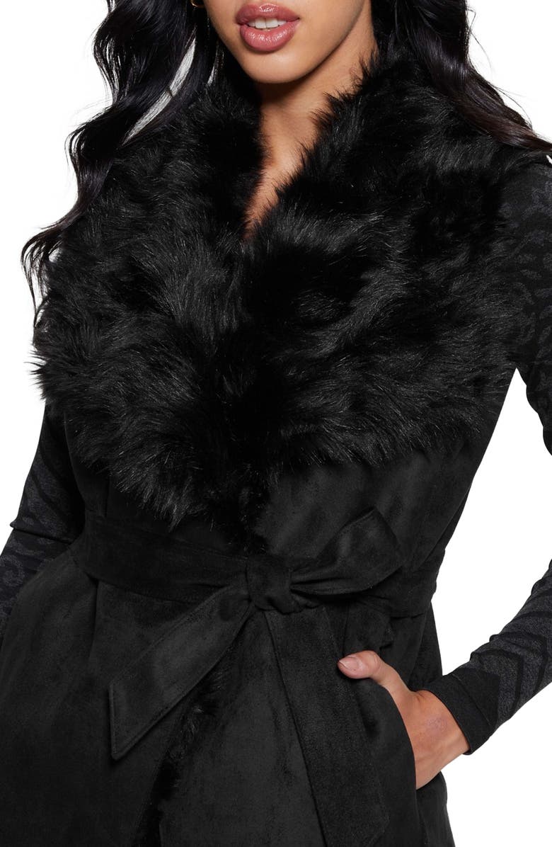 GUESS Nami Reversible Faux Fur & Faux Suede Vest, Alternate, color,