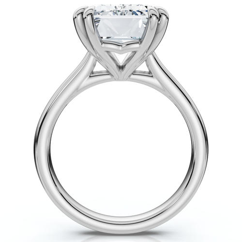 Bliss Diamond Certified 6ct Emerald Cut Diamond Solitaire Ring 14k Gold Lab Grown In Silver