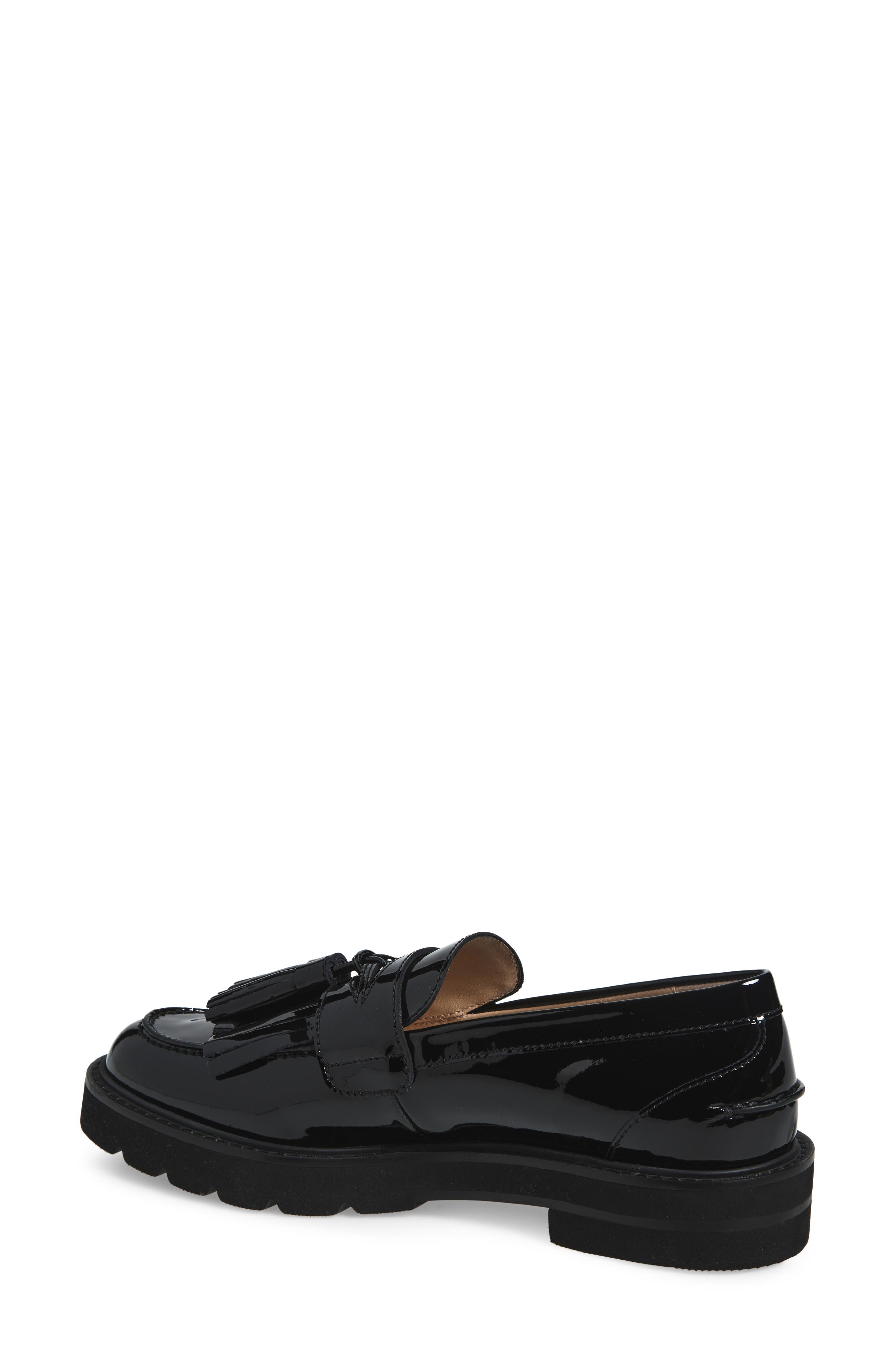 Stuart Weitzman Mila Patent Tassel Loafer, Alternate, color, Black