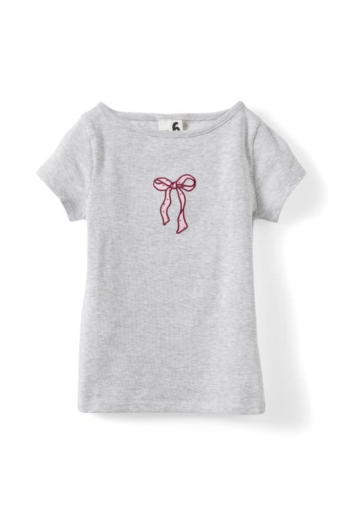 Kid's Fitted Short Sleeve Essential Boat Neck Tee