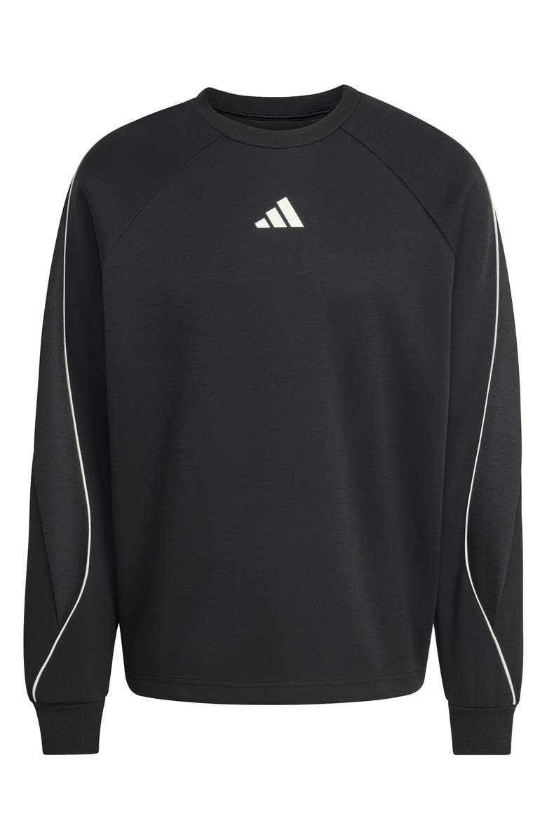 adidas Stadium Crewneck Sweatshirt, Alternate, color, Black/ Off White