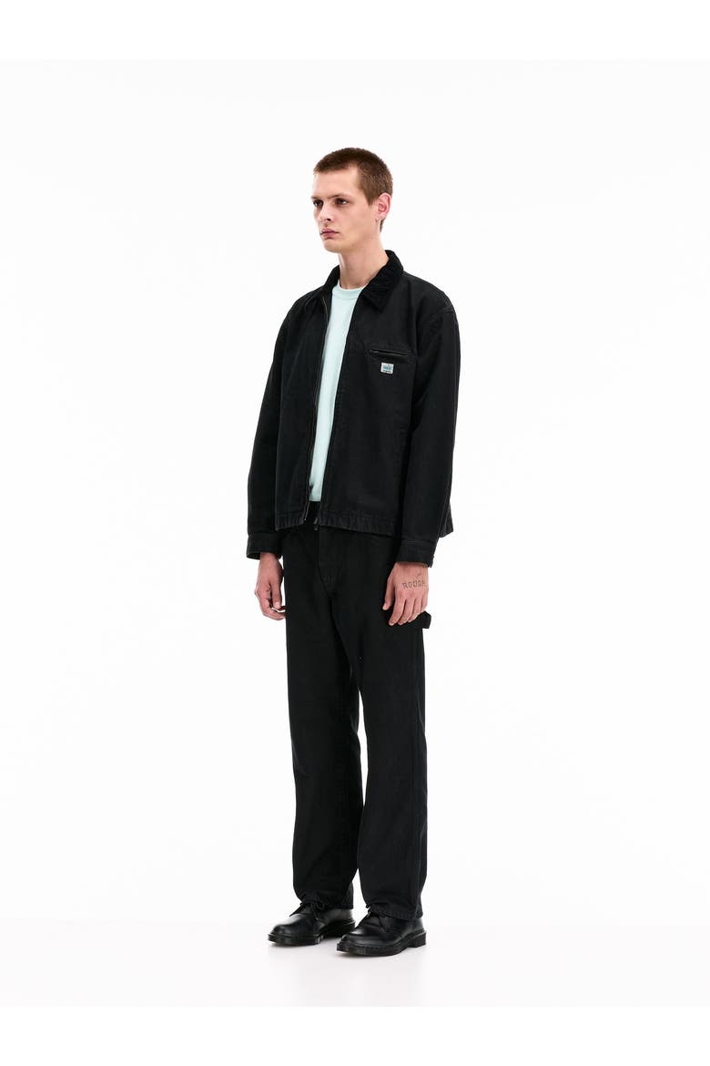 Cord Collared Zip-Up Jacket, Alternate, color, Black
