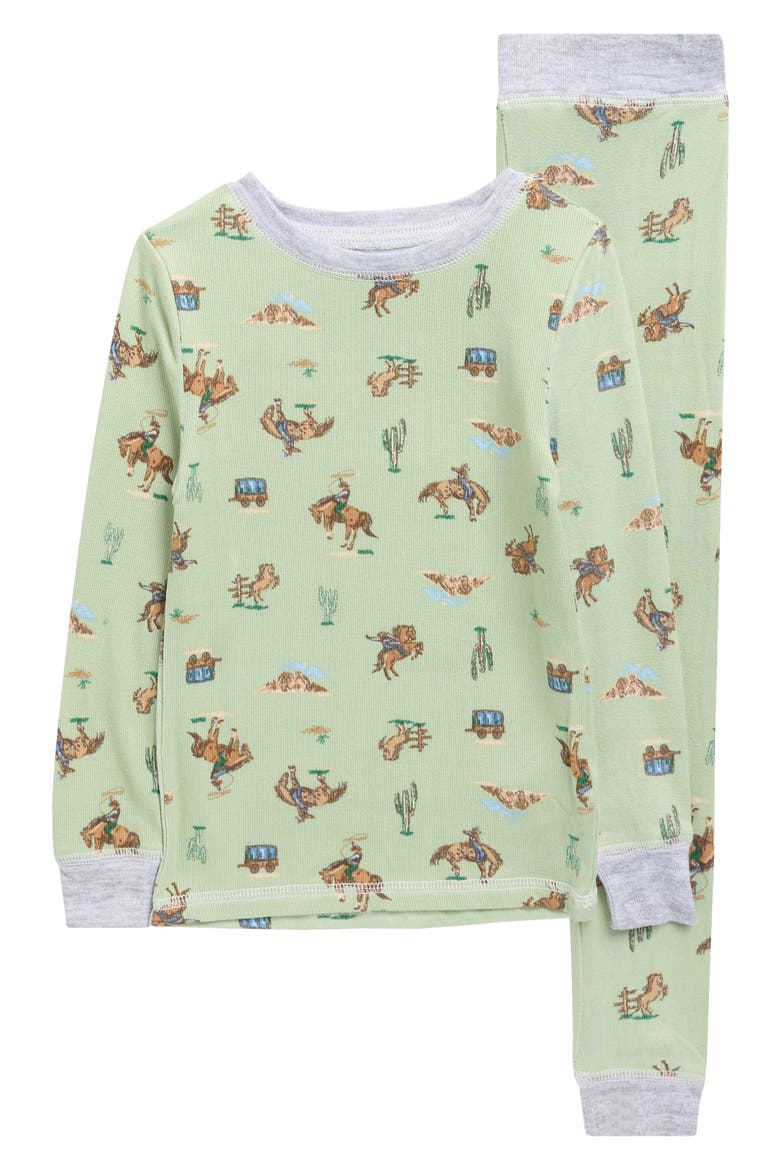 Kids' Long Sleeve Pajamas, Main, color, GREEN