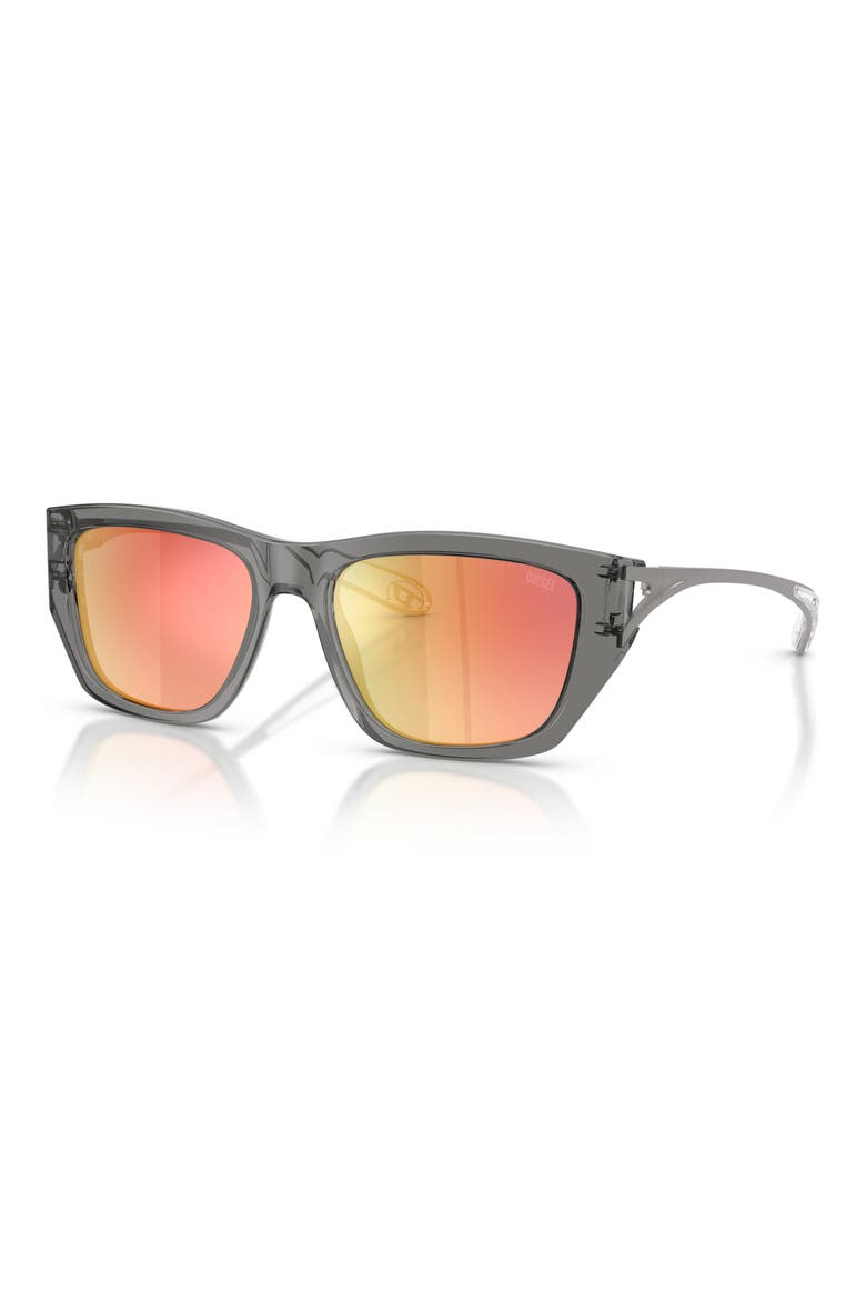 DL2006 54mm Gradient Square Sunglasses, Alternate, color, TRANSPARENT GREY / GREEN