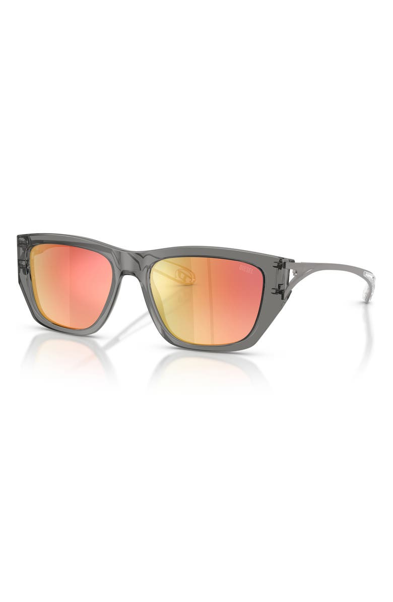 DIESEL<sup>®</sup> DL2006 54mm Gradient Square Sunglasses, Alternate, color, Transparent Grey / Green