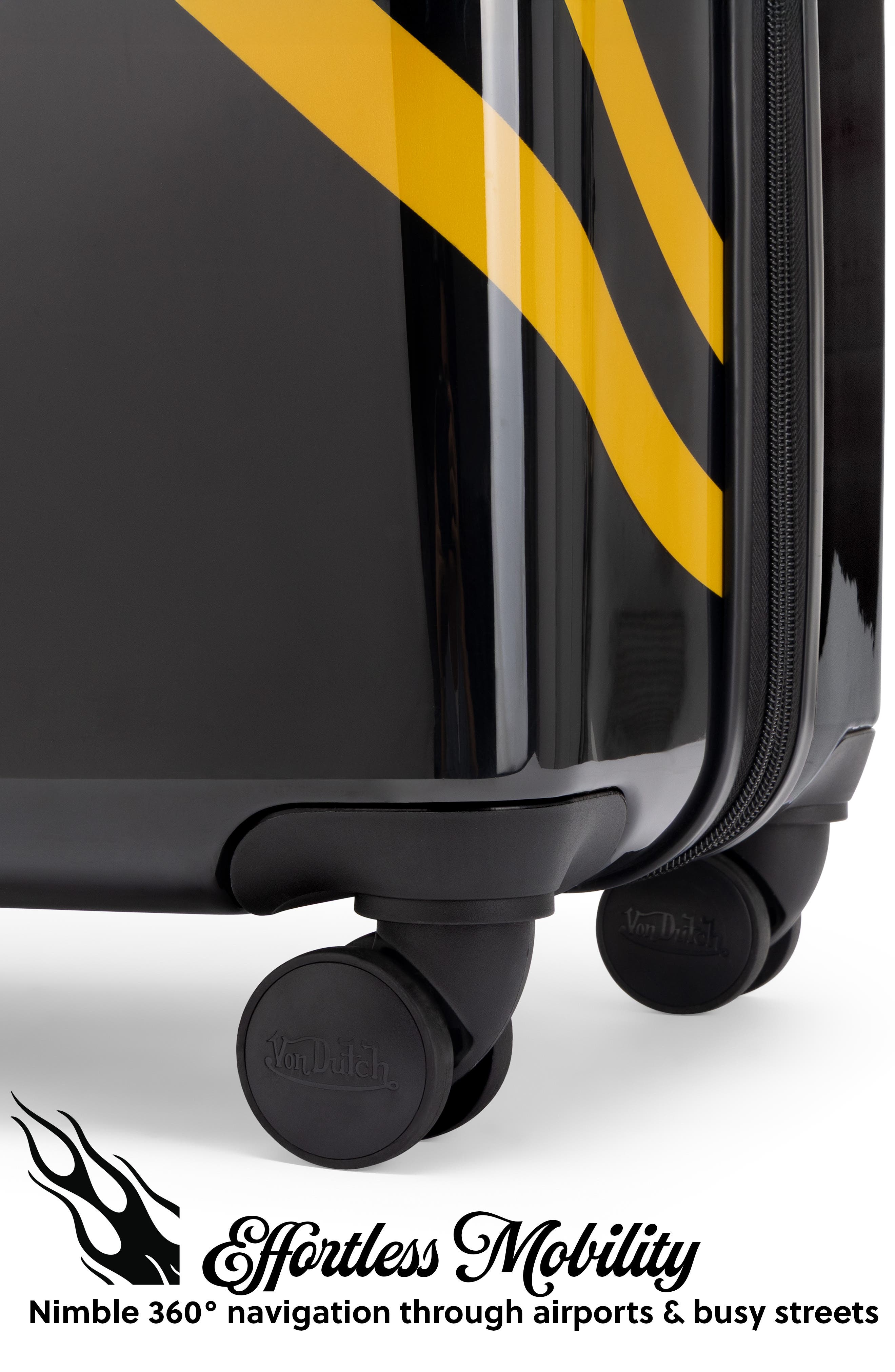 Von Dutch Kustom Kulture 3-Piece Expandable Hardside Spinner Luggage Set, Alternate, color, Rolling Striker